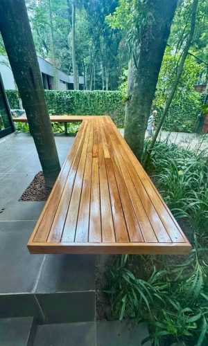 Forro de Cópia de Coleção Outdoor Réguas de Cumaru Revestimento de banco 2